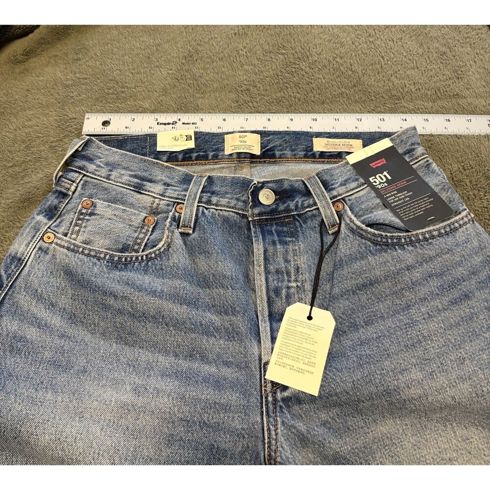 New Levi’s 501 ‘90s 27x30 Big E Selvedge Redline Jeans Denim Sashiko Repair NWT - Picture 9 of 10
